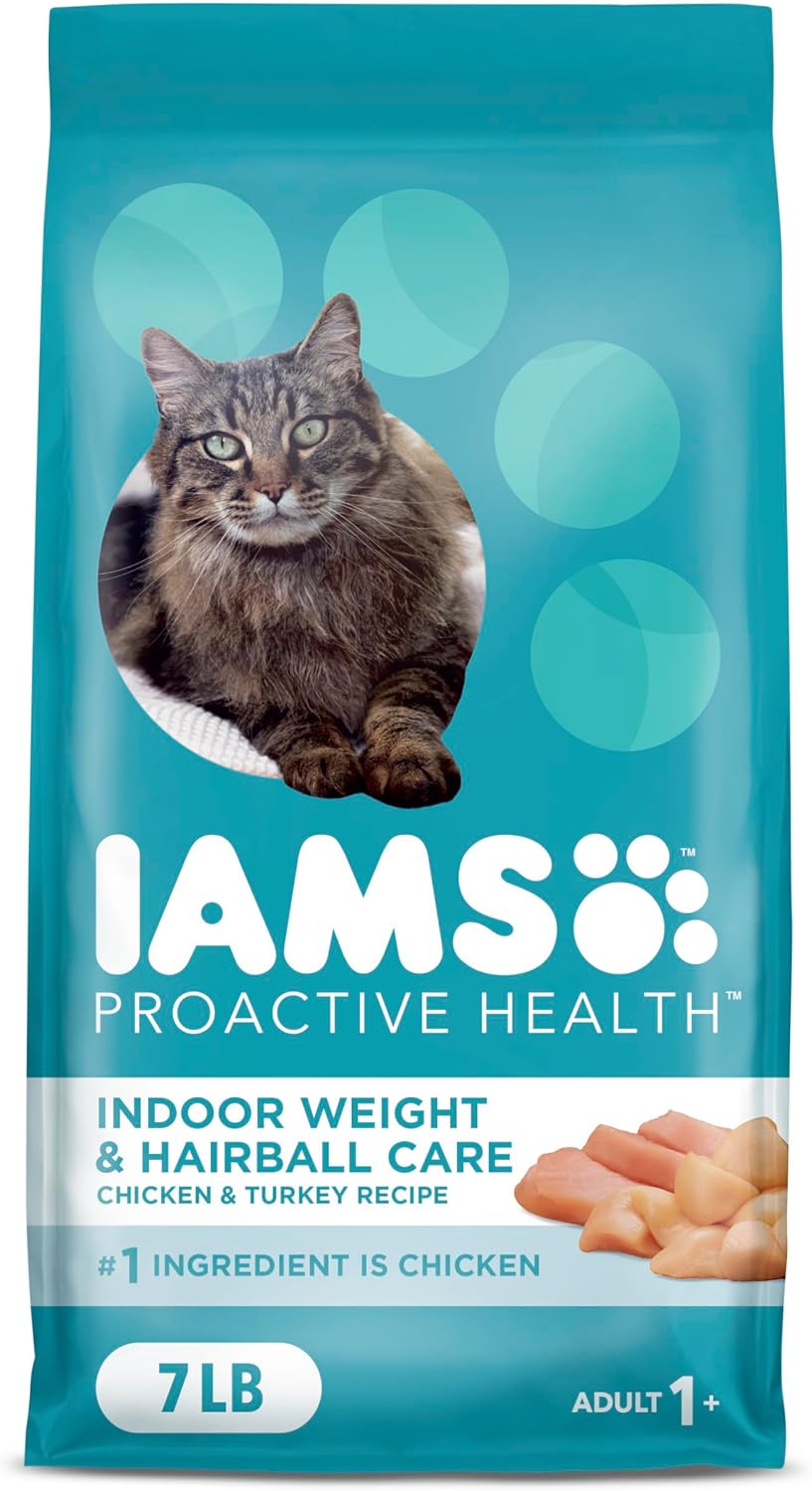 IAMS Proactive Health Indoor Weight & Hairball Care Adult Dry Cat Food with Chicken & Turkey