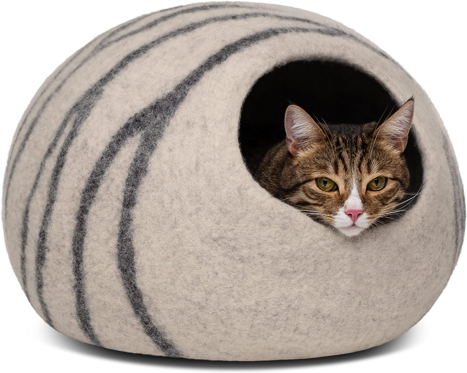 MEOWFIA Cat Cave – Premium Felt Cat Bed for Indoor Cats, Handmade 100% Merino Wool